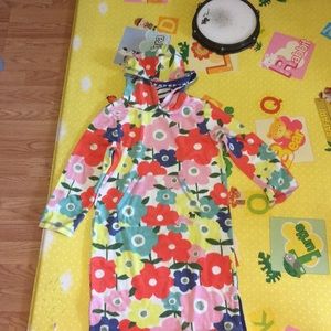 Boden toweling hoodie flowers